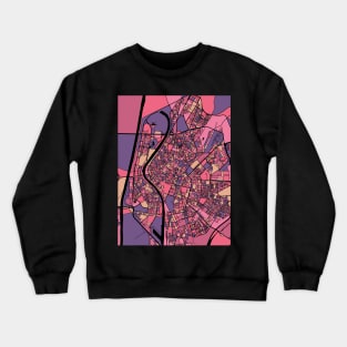 Seville Map Pattern in Purple & Pink Crewneck Sweatshirt